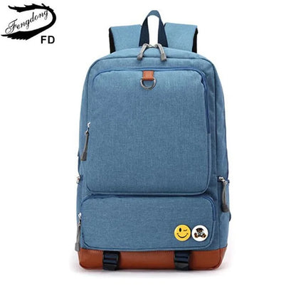 Fengdong school backpack for boys black laptop computer backpack kids school bag bagpack men travel bags backpacks for children