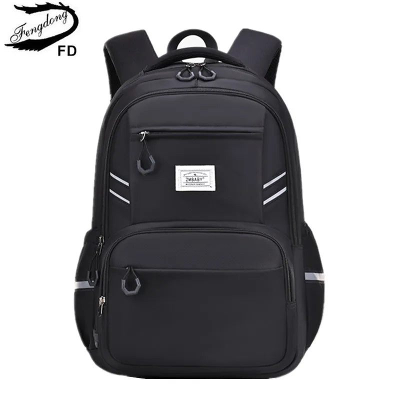 Fengdong school bags for boys large capacity book bag high reflective luminous backpack Elementary student backpack black pink