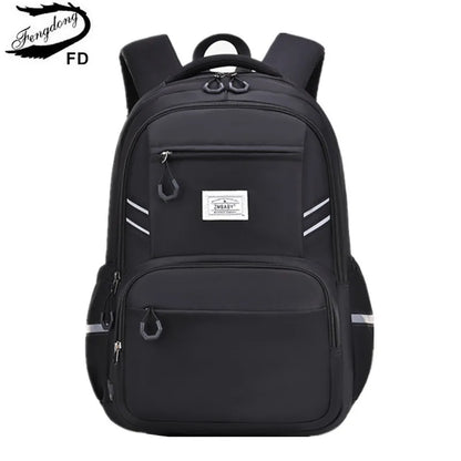Fengdong school bags for boys large capacity book bag high reflective luminous backpack Elementary student backpack black pink