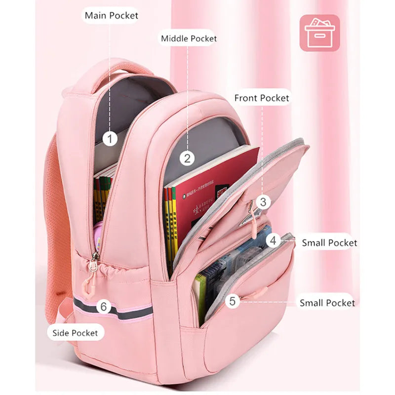 Fengdong school bags for boys large capacity book bag high reflective luminous backpack Elementary student backpack black pink