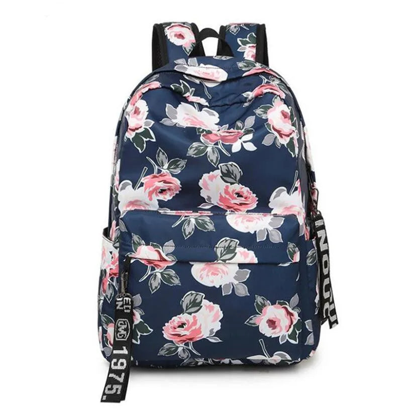 Fengdong school bags for teenage girls schoolbag children black flower backpack elementary school backpack kids book bag pack