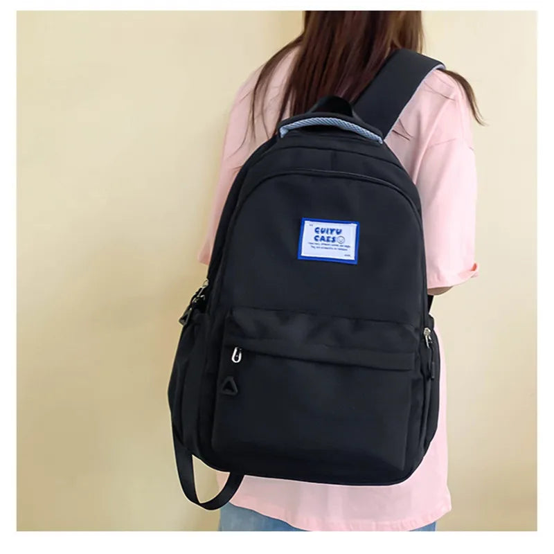 Fengdong simple backpack junior high school bags for teenage girls bookbag female lightweight travel backpack back to school bag