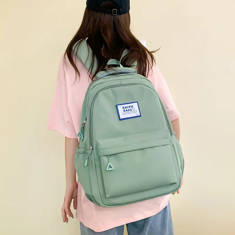 Fengdong simple backpack junior high school bags for teenage girls bookbag female lightweight travel backpack back to school bag
