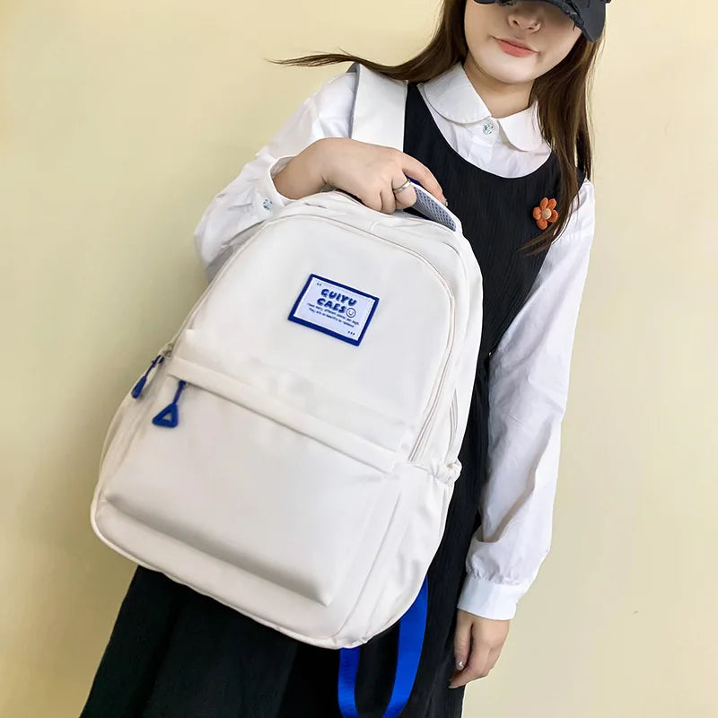 Fengdong simple backpack junior high school bags for teenage girls bookbag female lightweight travel backpack back to school bag