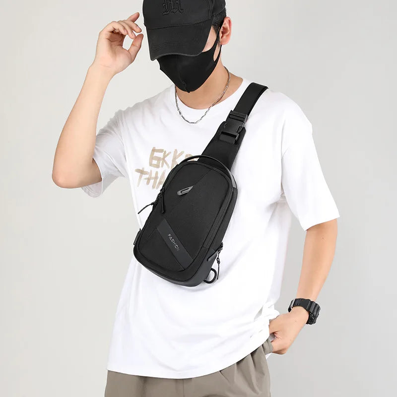 Fengdong small anti-theft chest bag men mini Crossbody Bag travel shoulder bag multifunctional outdoor sports bag cell phone bag