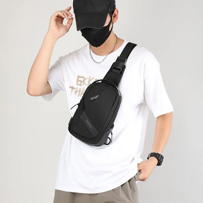 Fengdong small anti-theft chest bag men mini Crossbody Bag travel shoulder bag multifunctional outdoor sports bag cell phone bag