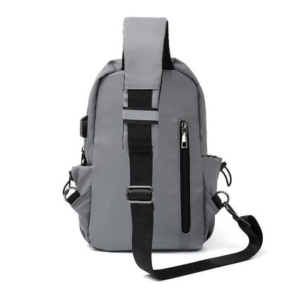 Fengdong small anti theft chest bag sling cross body bags men lightweight mini sport bag usb charge bagpack men messenger bags