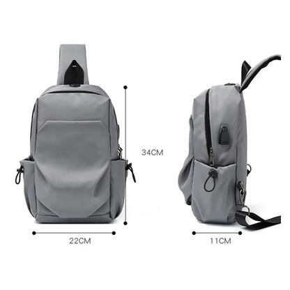 Fengdong small anti theft chest bag sling cross body bags men lightweight mini sport bag usb charge bagpack men messenger bags