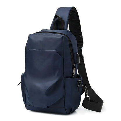 Fengdong small anti theft chest bag sling cross body bags men lightweight mini sport bag usb charge bagpack men messenger bags