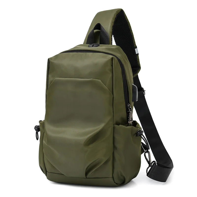 Fengdong small anti theft chest bag sling cross body bags men lightweight mini sport bag usb charge bagpack men messenger bags