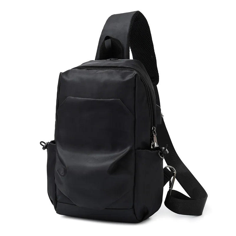 Fengdong small anti theft chest bag sling cross body bags men lightweight mini sport bag usb charge bagpack men messenger bags