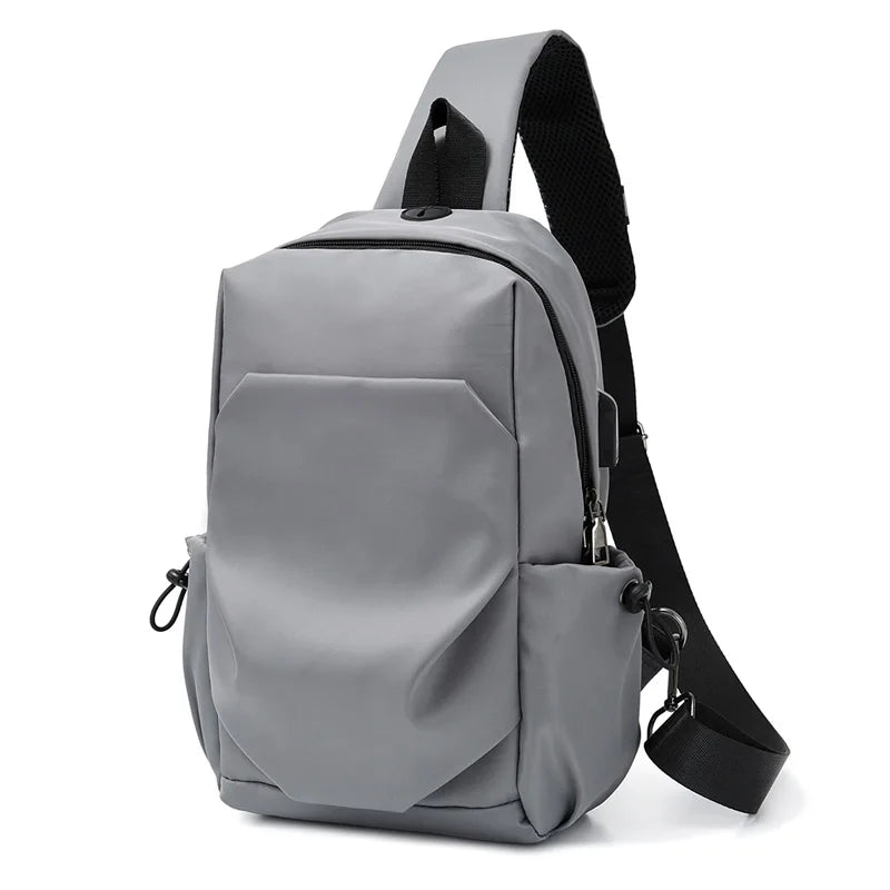 Fengdong small anti theft chest bag sling cross body bags men lightweight mini sport bag usb charge bagpack men messenger bags