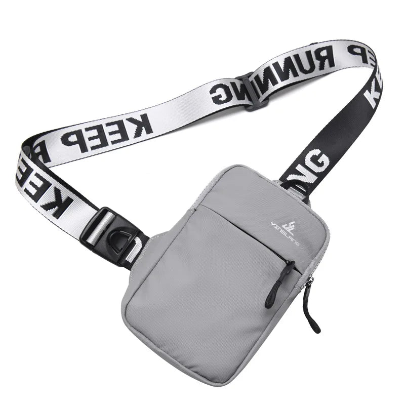 Fengdong small chest bag women mobile phone bag outdoor Sports bag for men mini fashion shoulder bag female messenger bag gift