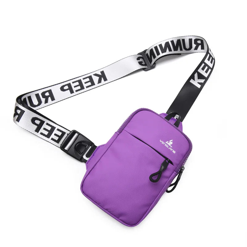 Fengdong small chest bag women mobile phone bag outdoor Sports bag for men mini fashion shoulder bag female messenger bag gift