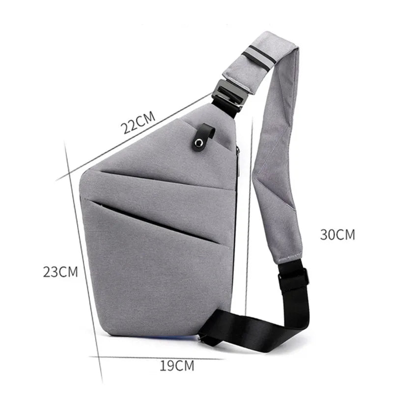Fengdong small crossbody bags for men waterproof chest bag male lightweight messenger bag mini travel bag with reflective strip