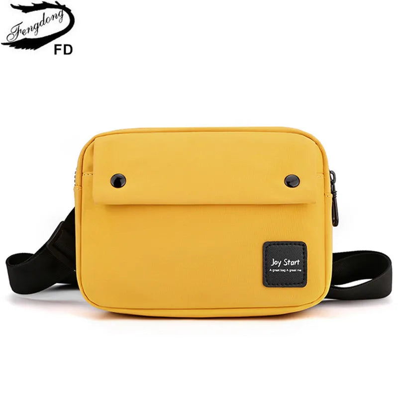 Fengdong small crossbody bags for women mini messenger bags casual sling chest bag female cell phone bag sport shoulder bag pack