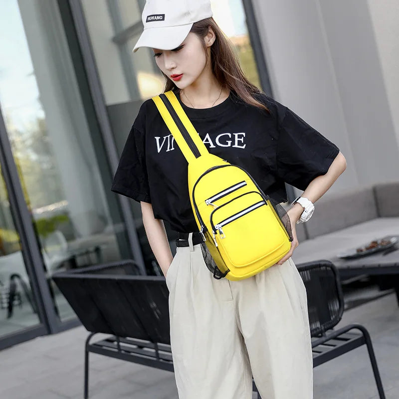 Fengdong small crossbody chest bag women's messenger bag female mini travel bagpack outdoor sport backpack girl shoulder bag