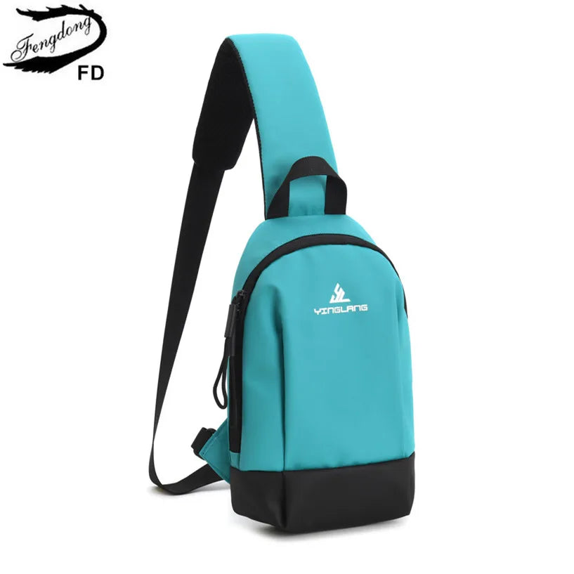Fengdong small sports shoulder bag ladies chest bag mini crossbody bags for women messenger bags female outdoor sports phone bag