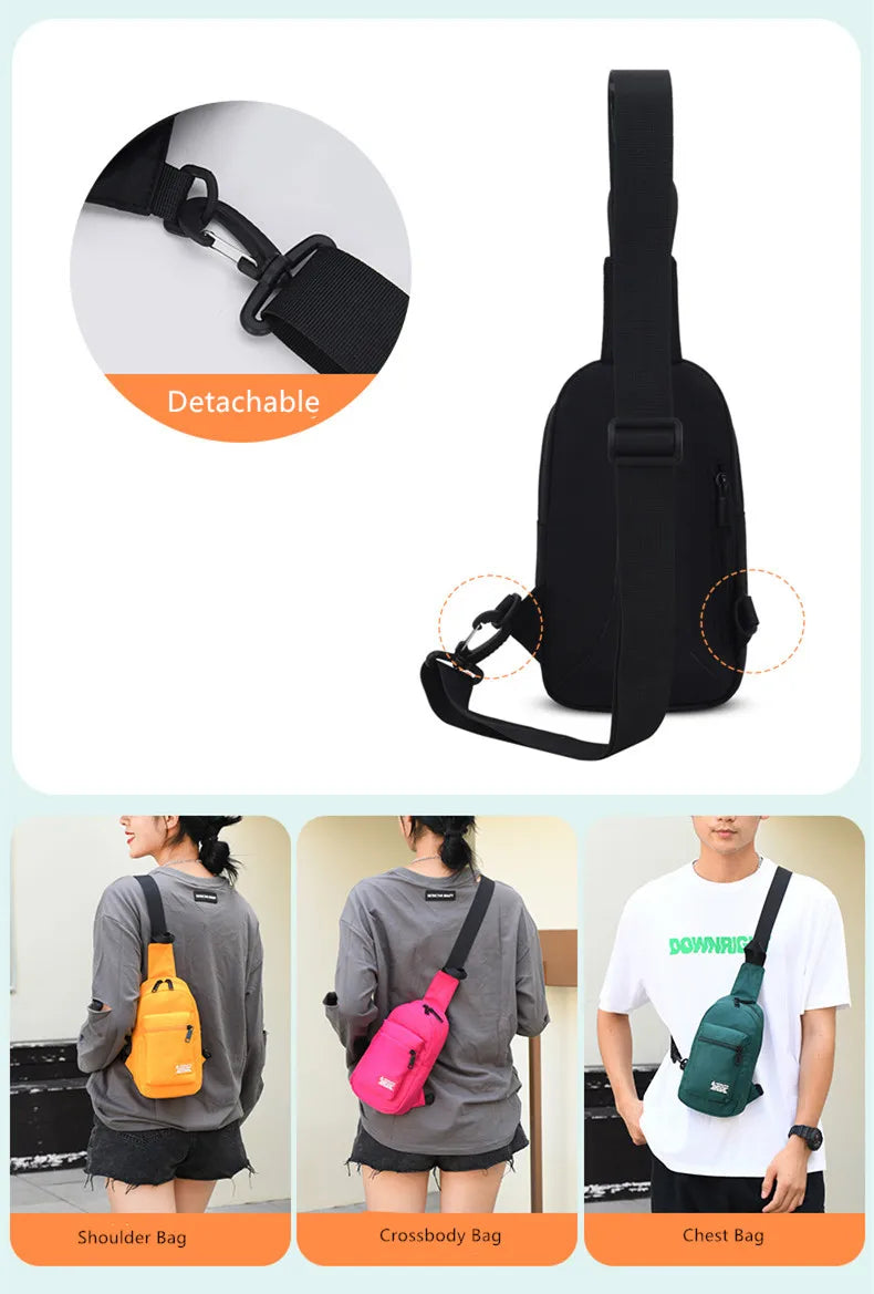 Fengdong sports chest bag for women small shoulder bag casual cross body bag woman mini outdoor sports backpack mobile phone bag