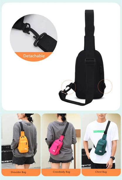 Fengdong sports chest bag for women small shoulder bag casual cross body bag woman mini outdoor sports backpack mobile phone bag