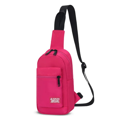 Fengdong sports chest bag for women small shoulder bag casual cross body bag woman mini outdoor sports backpack mobile phone bag