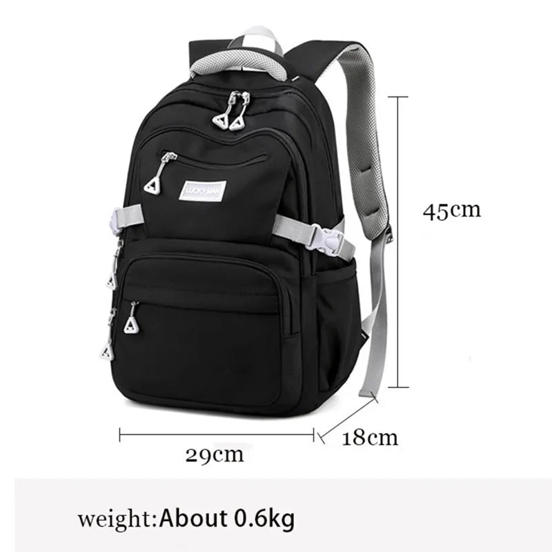 Fengdong teenage school backpack for girls simple solid color backpack women schoolbag youth school backpacks for women bookbag