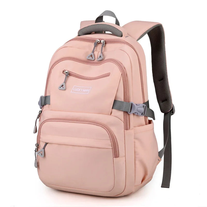 Fengdong teenage school backpack for girls simple solid color backpack women schoolbag youth school backpacks for women bookbag