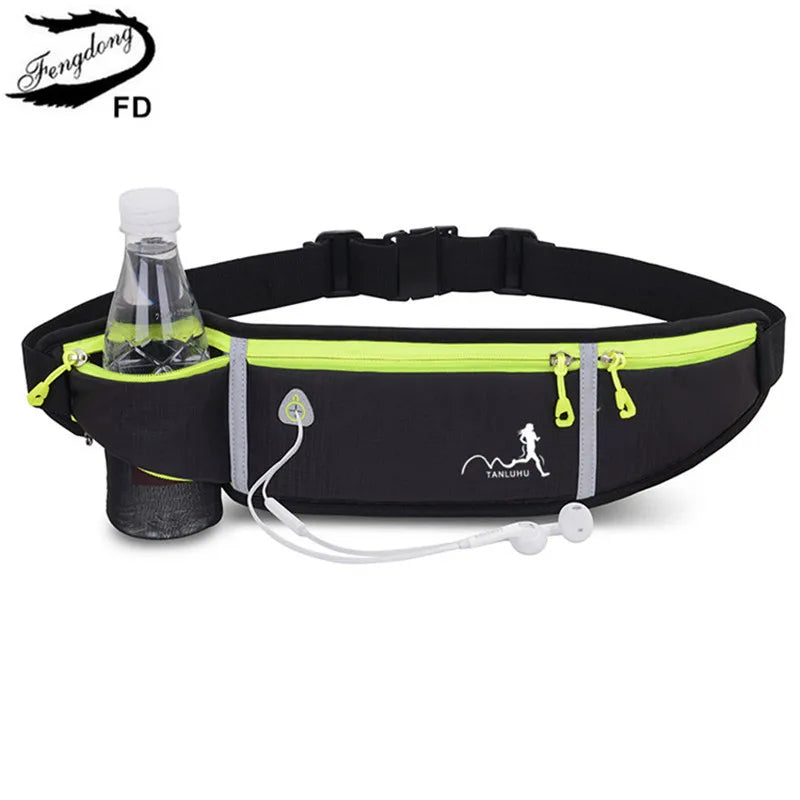 Fengdong ultra thin running bag sports waist bag men multifunctional waist pack sling chest bag anti-theft 5.5 inch phone bag