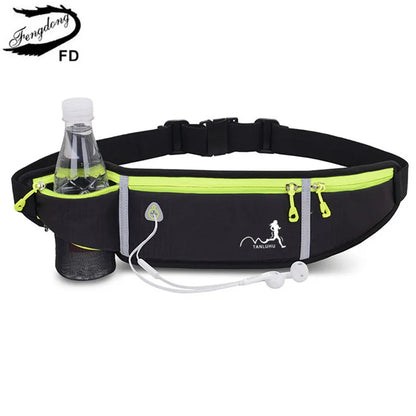 Fengdong ultra thin running bag sports waist bag men multifunctional waist pack sling chest bag anti-theft 5.5 inch phone bag
