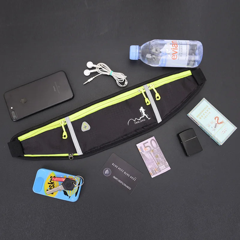Fengdong ultra thin running bag sports waist bag men multifunctional waist pack sling chest bag anti-theft 5.5 inch phone bag