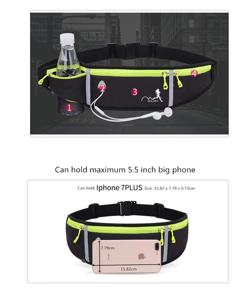 Fengdong ultra thin running bag sports waist bag men multifunctional waist pack sling chest bag anti-theft 5.5 inch phone bag