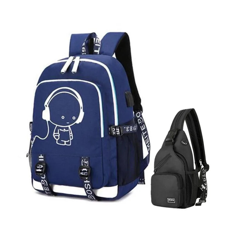 Fengdong waterproof school backpack for boy chest bag USB backpack for men travel bags male laptop bag pack school bags for boys