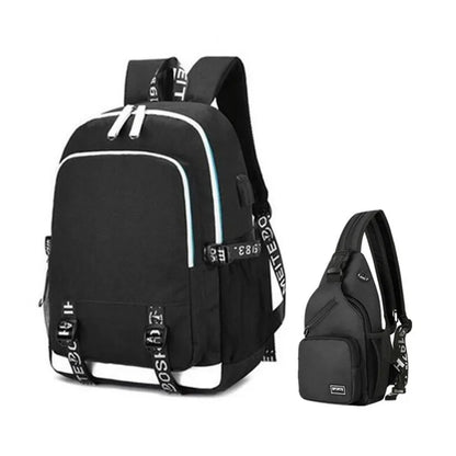 Fengdong waterproof school backpack for boy chest bag USB backpack for men travel bags male laptop bag pack school bags for boys