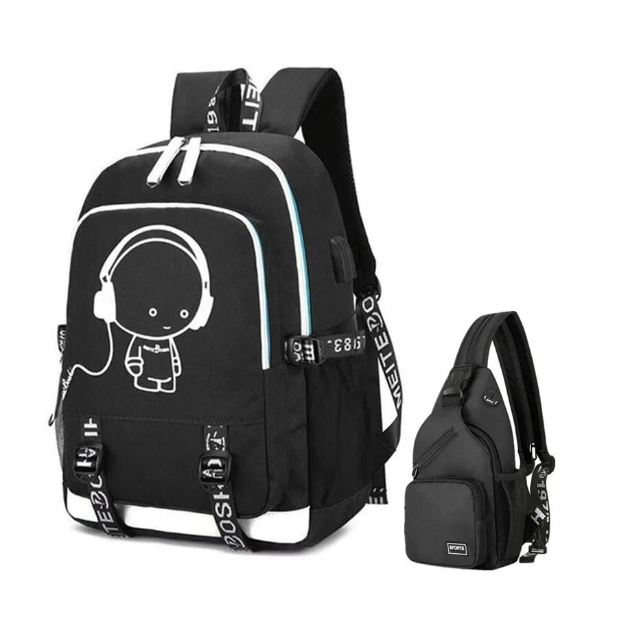 Fengdong waterproof school backpack for boy chest bag USB backpack for men travel bags male laptop bag pack school bags for boys