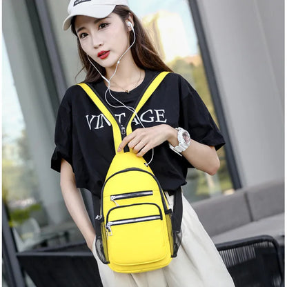 Fengdong women small backpack chest bag sling messenger bags female sports bag mini travel bagpack crossbody bag girl back pack