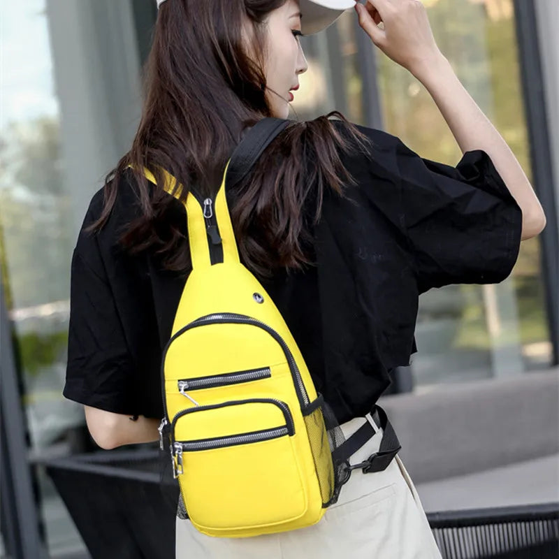 Fengdong women small backpack chest bag sling messenger bags female sports bag mini travel bagpack crossbody bag girl back pack