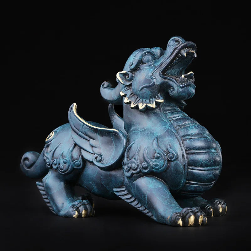 Fengshui Bawang all-copper ornaments living room shop opening gifts Bronze manufacturer Copper color pixiu