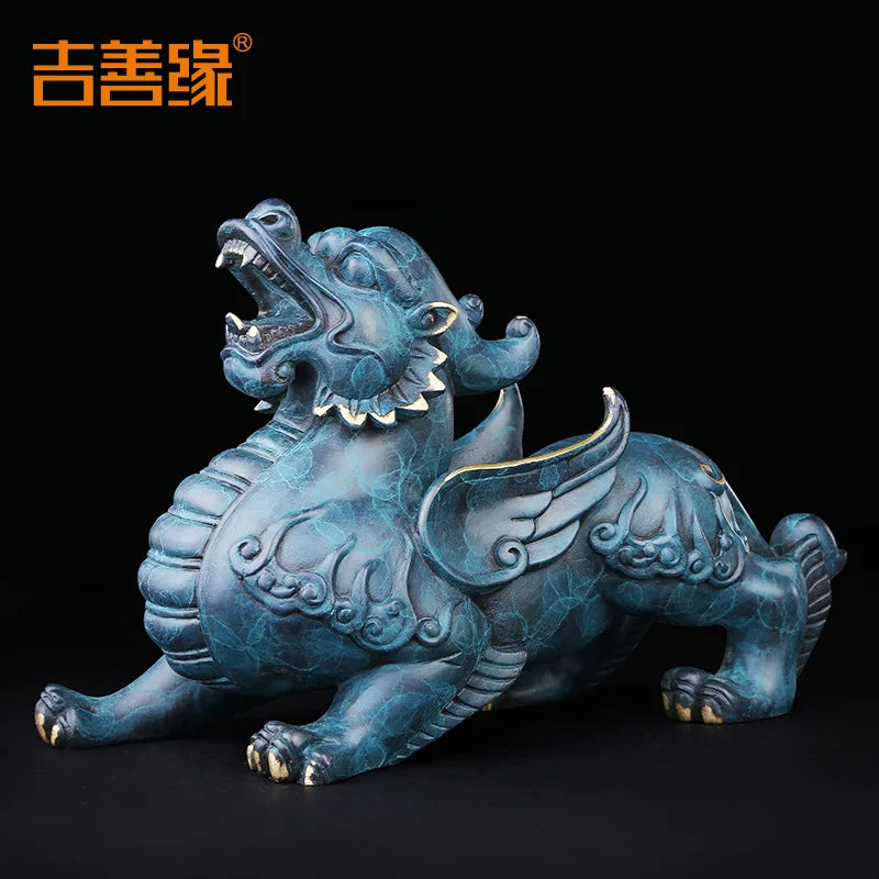 Fengshui Bawang all-copper ornaments living room shop opening gifts Bronze manufacturer Copper color pixiu