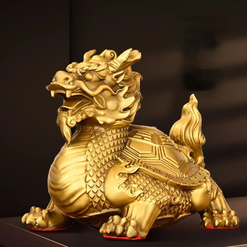 Fengshui Copper Dragon Turtle Decoration Bagua Dragon Turtle Head Turtle Home Living Room Entrance Office Desktop Decoration