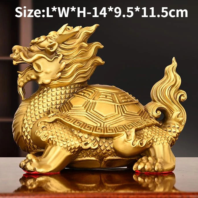 Fengshui Copper Dragon Turtle Decoration Bagua Dragon Turtle Head Turtle Home Living Room Entrance Office Desktop Decoration