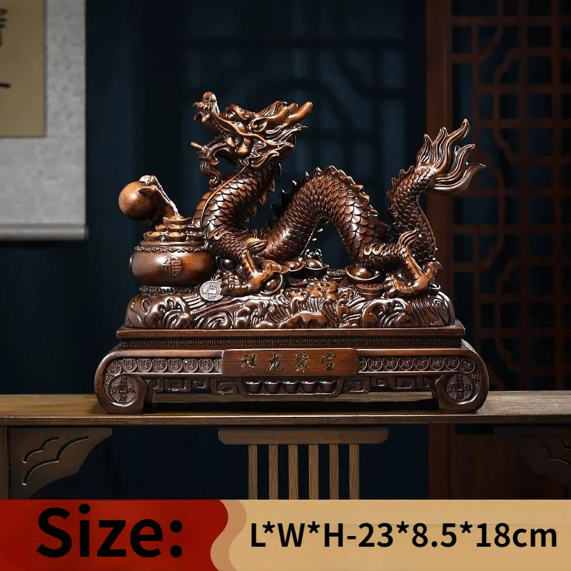 Fengshui Golden Dragon Ornaments Attract Wealth and Prosperity Living Room Foyer TV Cabinet Office Decoration Opening Gift