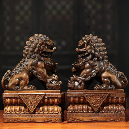 Fengshui Lion Decoration Beijing Lion Resin Crafts Chinese Home Living Room Decoration Shop Opening Gift