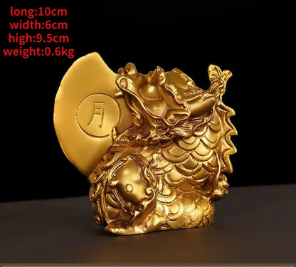 Fengshui Pure Copper Sun and Moon God Beast Home Decor Ornaments Living Table Sculptures Decorations