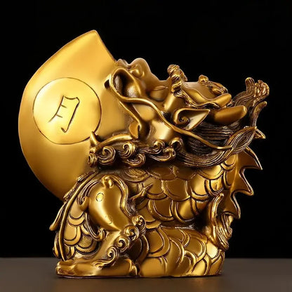 Fengshui Pure Copper Sun and Moon God Beast Home Decor Ornaments Living Table Sculptures Decorations