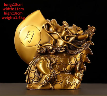 Fengshui Pure Copper Sun and Moon God Beast Home Decor Ornaments Living Table Sculptures Decorations