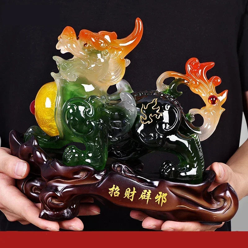 Fengshui Resin Embellishments Animal Model Lucky Ornaments Living Room Wine Cabinet Decorations Miniatures Gift