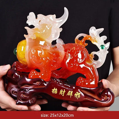 Fengshui Resin Embellishments Animal Model Lucky Ornaments Living Room Wine Cabinet Decorations Miniatures Gift