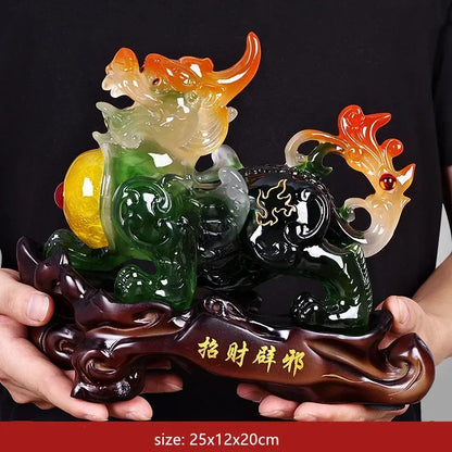 Fengshui Resin Embellishments Animal Model Lucky Ornaments Living Room Wine Cabinet Decorations Miniatures Gift