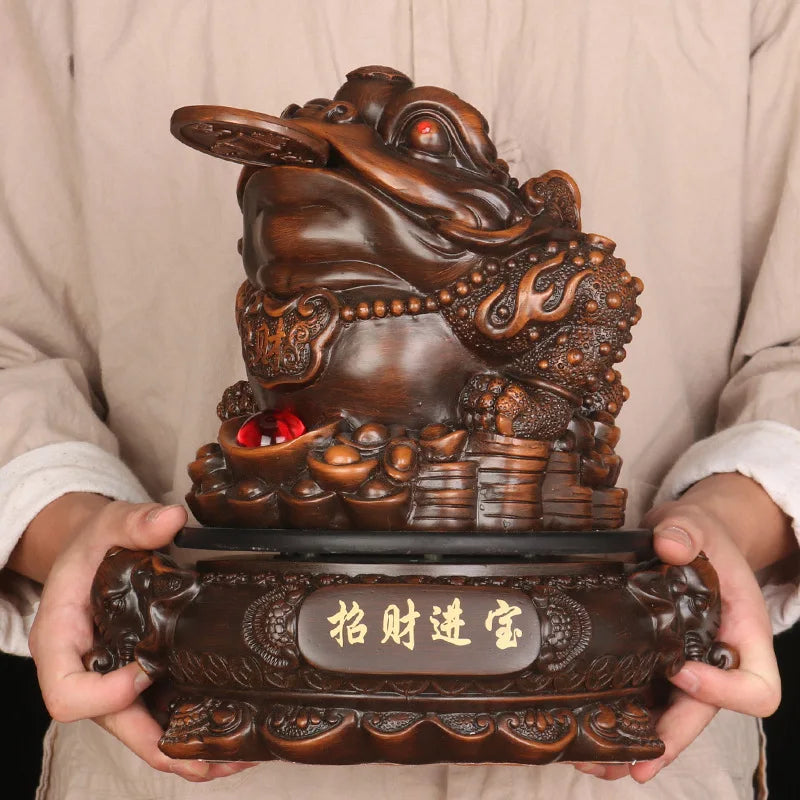 Fengshui Wealth Golden Toad Decoration Resin Crafts Home Living Room Wine Cabinet and Gateway Decoration Creative Gift
