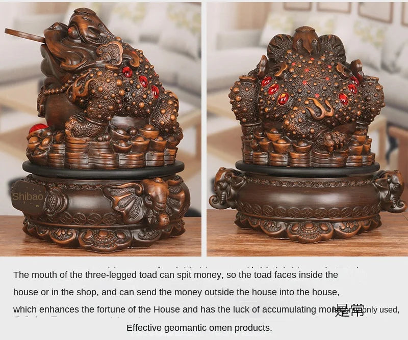 Fengshui Wealth Golden Toad Decoration Resin Crafts Home Living Room Wine Cabinet and Gateway Decoration Creative Gift